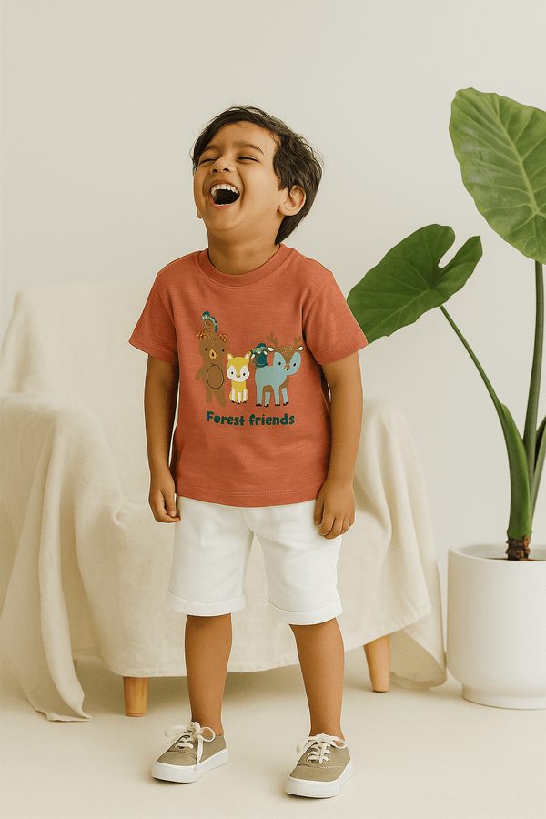 Boys T-Shirt Animal - Brown - Cute Kids