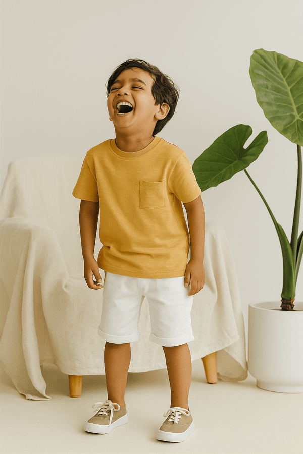 Boys T-Shirt Vintage - Khaki - Cute Kids