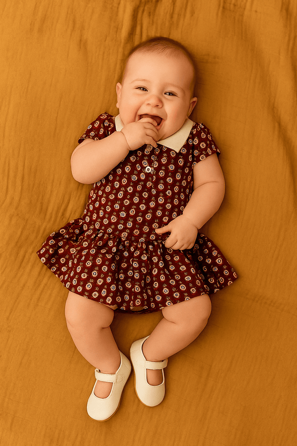 Newborn Frocks - Dark Redwood - Cute Kids