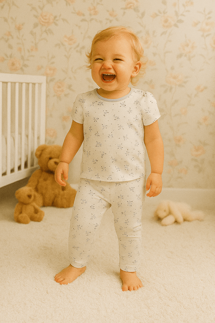 NewBorn cozy Blue Blossom night suit - Cute Kids