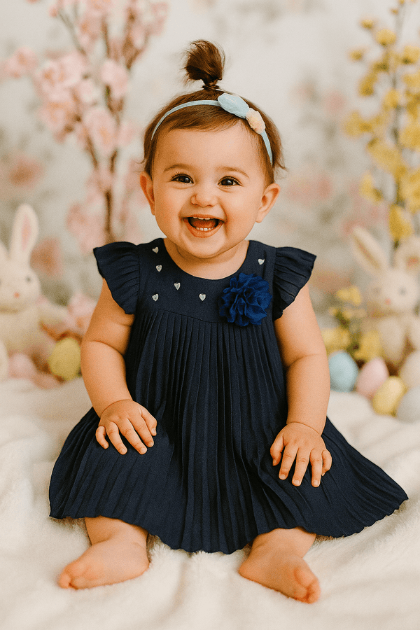 Newborn Bow Frock - Blue - Cute Kids