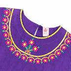 Girls Embroidered Co-ord Set - Purple