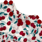 Girls Cherry Printed Frock - Red & White