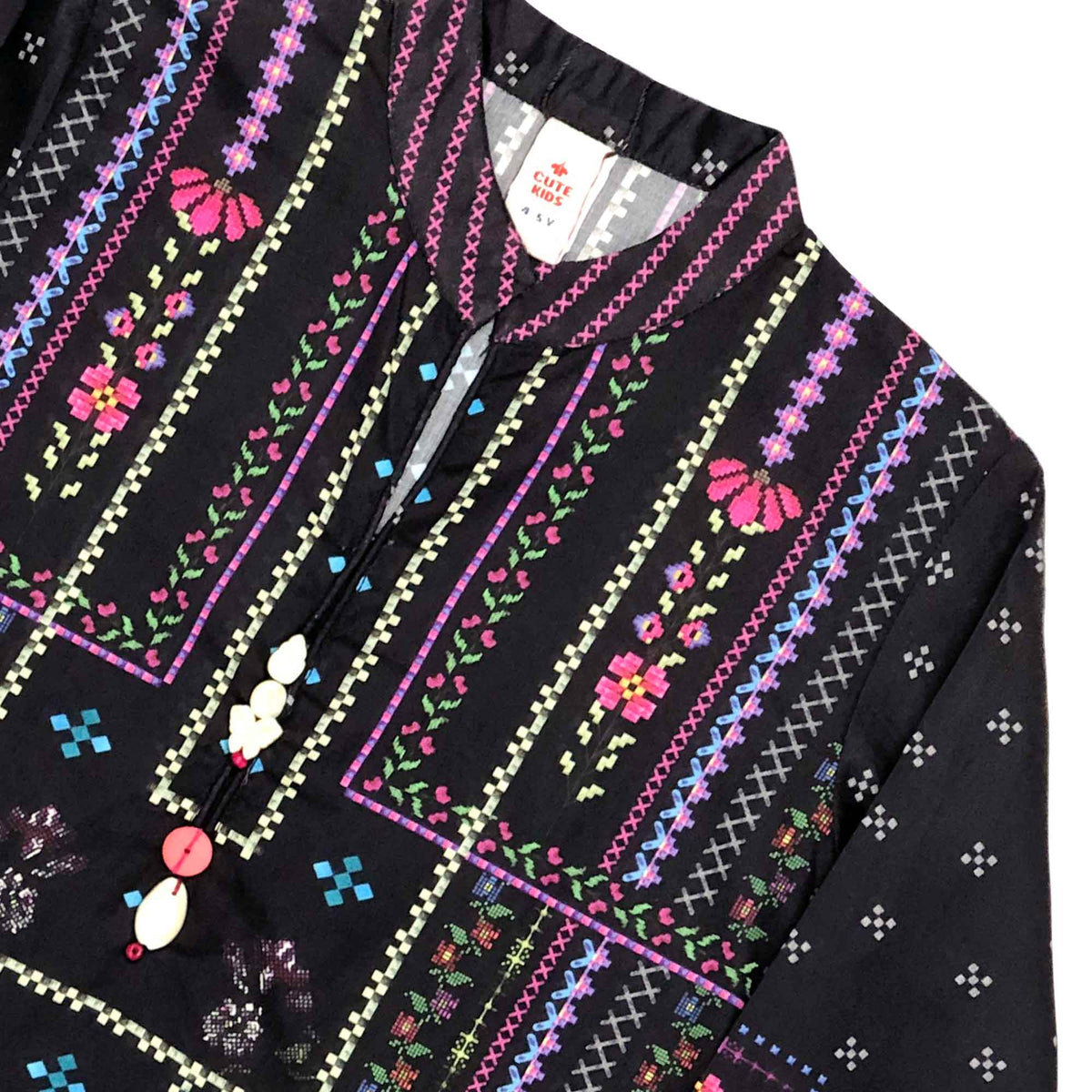 Girls Digital Printed Co-ord Set - Black