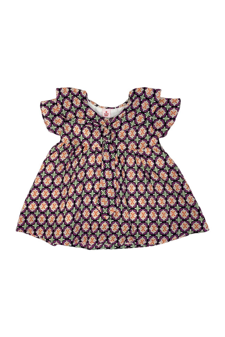 Girls Lawn Frock – Purple - Cute Kids