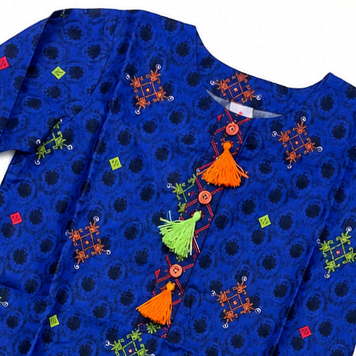 Girls Digital Printed Co-ord Set - Blue