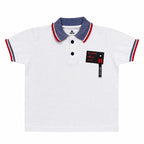 Boys Black ALL Polo - White