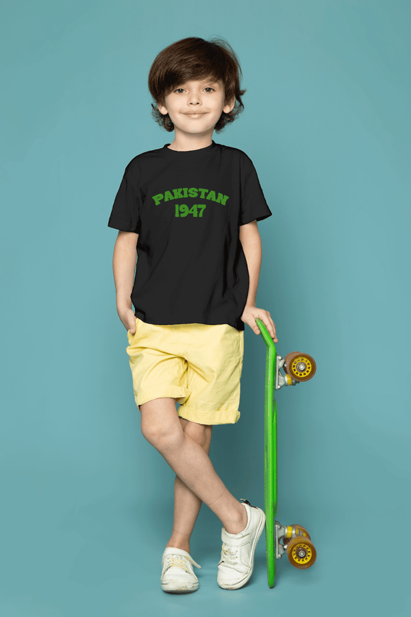 Unisex Pakistan 1947 T-Shirt – Black | Independence Day Classic Edition - Cute Kids