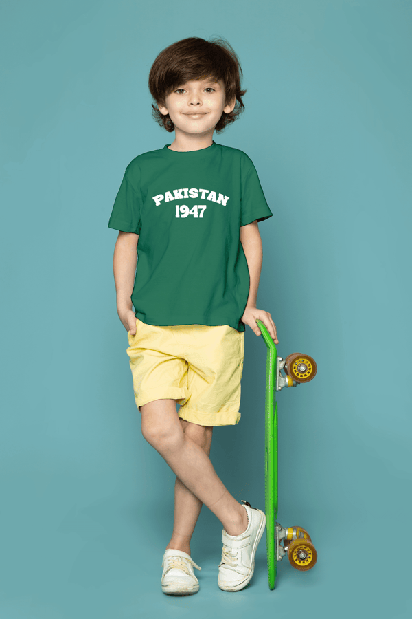Unisex Pakistan 1947 T-Shirt – Green | Classic Independence Day Edition - Cute Kids