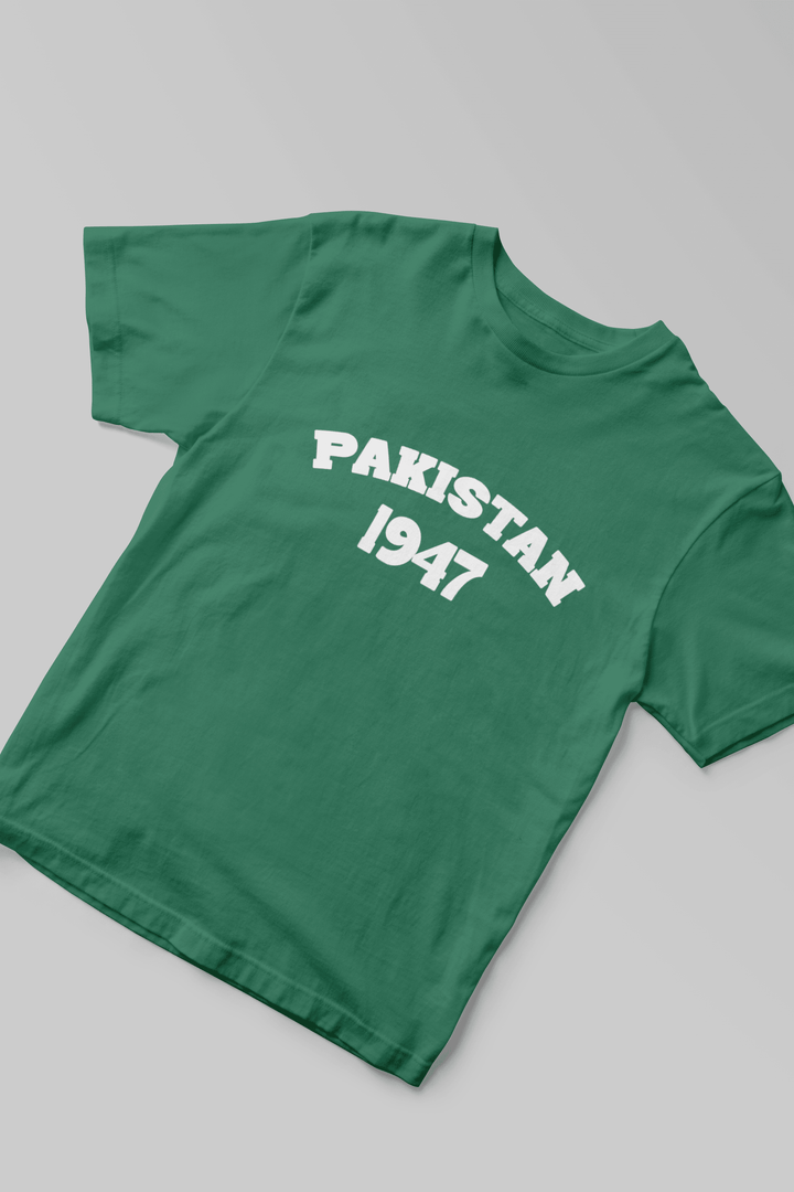Unisex Pakistan 1947 T-Shirt – Green | Classic Independence Day Edition - Cute Kids