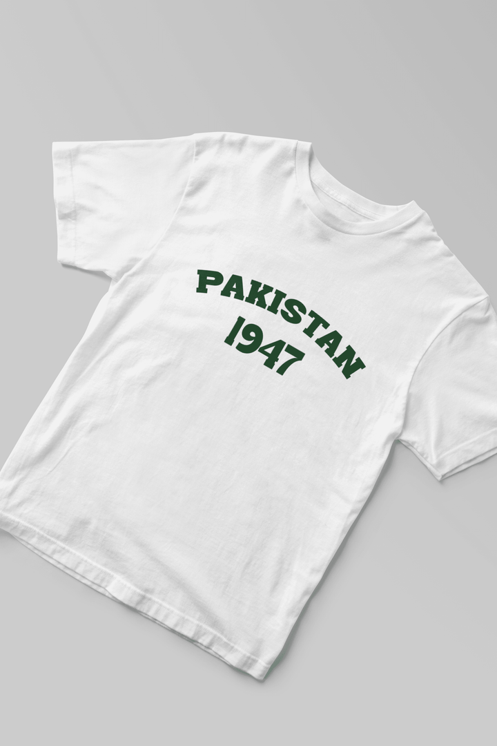 Unisex Pakistan 1947 T-Shirt – White | Independence Day Classic Edition - Cute Kids