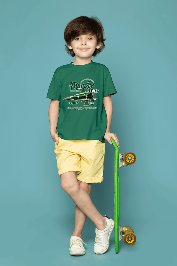 Unisex Thunder Jet JF-17 T-Shirt – Green | Flying Legend Edition - Cute Kids