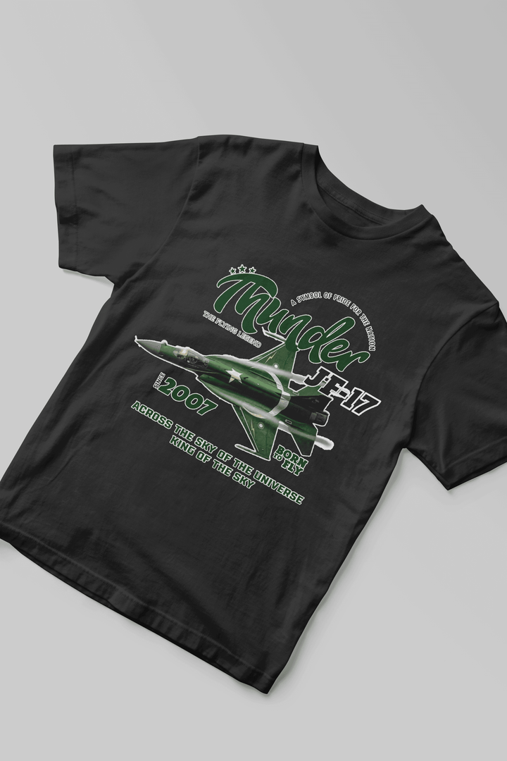 Unisex JF-17 Thunder Jet T-Shirt – Black | King of the Sky Edition (14 August) - Cute Kids