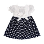 Girls Polka Dot Printed Frock - Black & White
