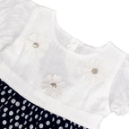 Girls Polka Dot Printed Frock - Black & White