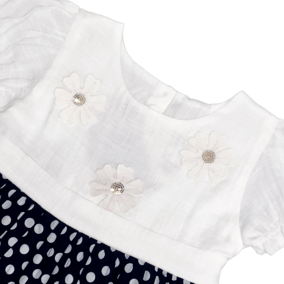 Girls Polka Dot Printed Frock - Black & White