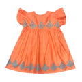 Girls Embroidered Frock - Orange