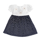Girls Polka Dot Printed Frock - Black & White