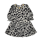 Girls Butterfly Printed Frock - Black & White