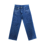 Girls Stone Studded Jeans - Dark Shade