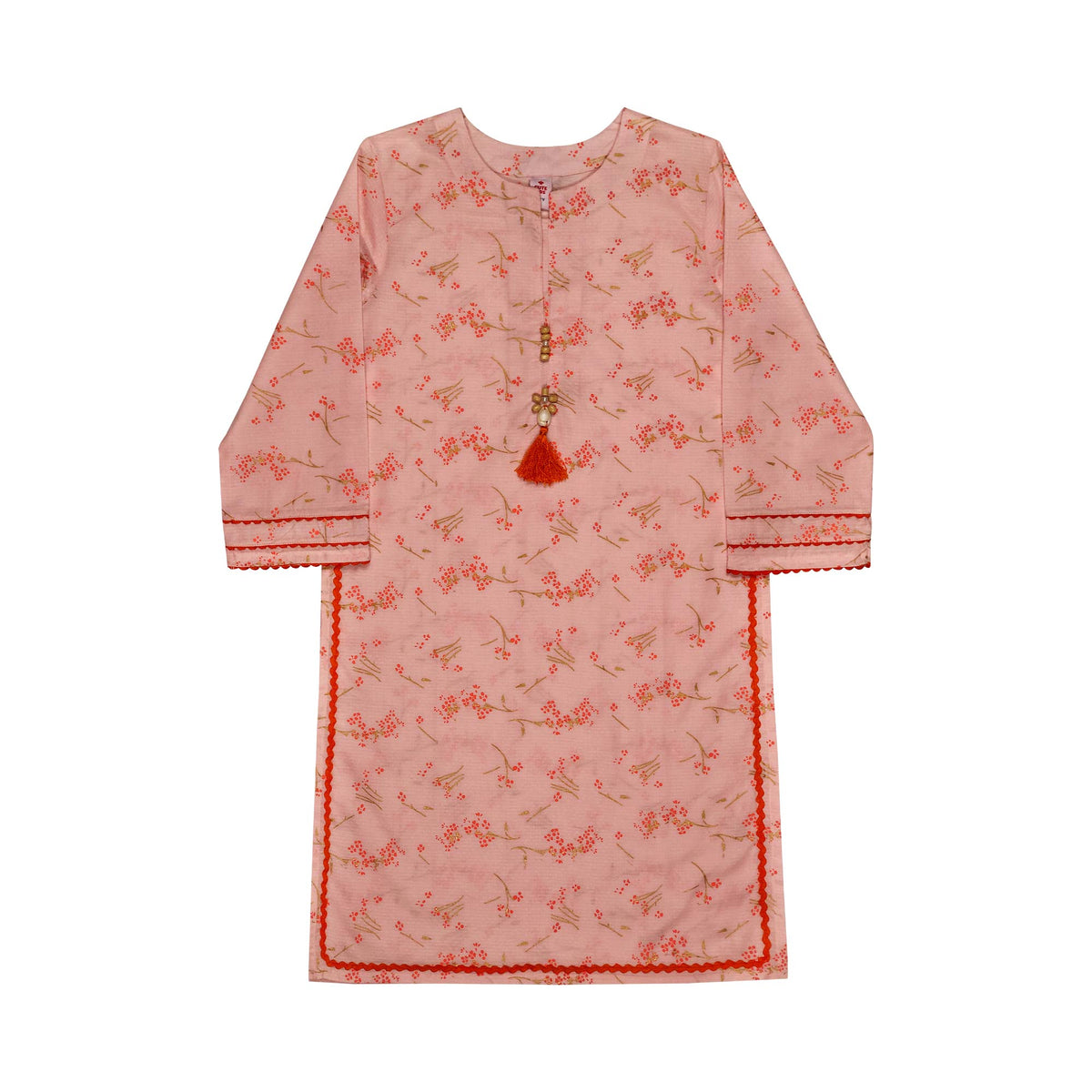 Girls Screen Printed Co-ord Set - Peach