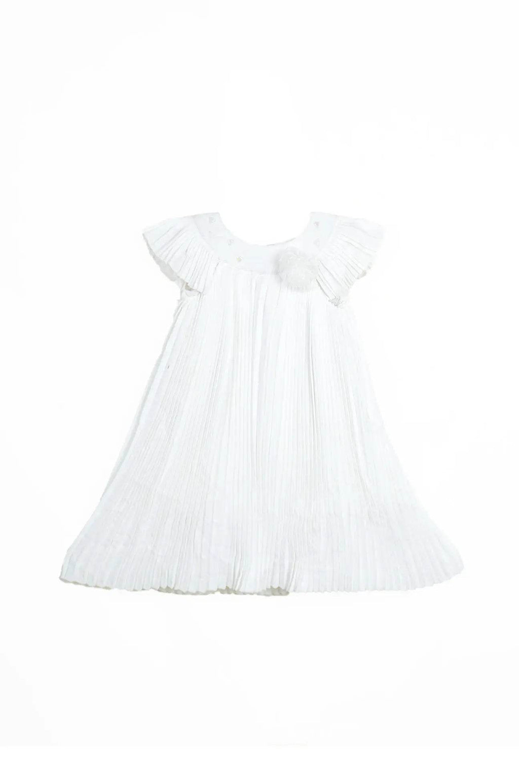 Newborn Bow Frock - White - Cute Kids