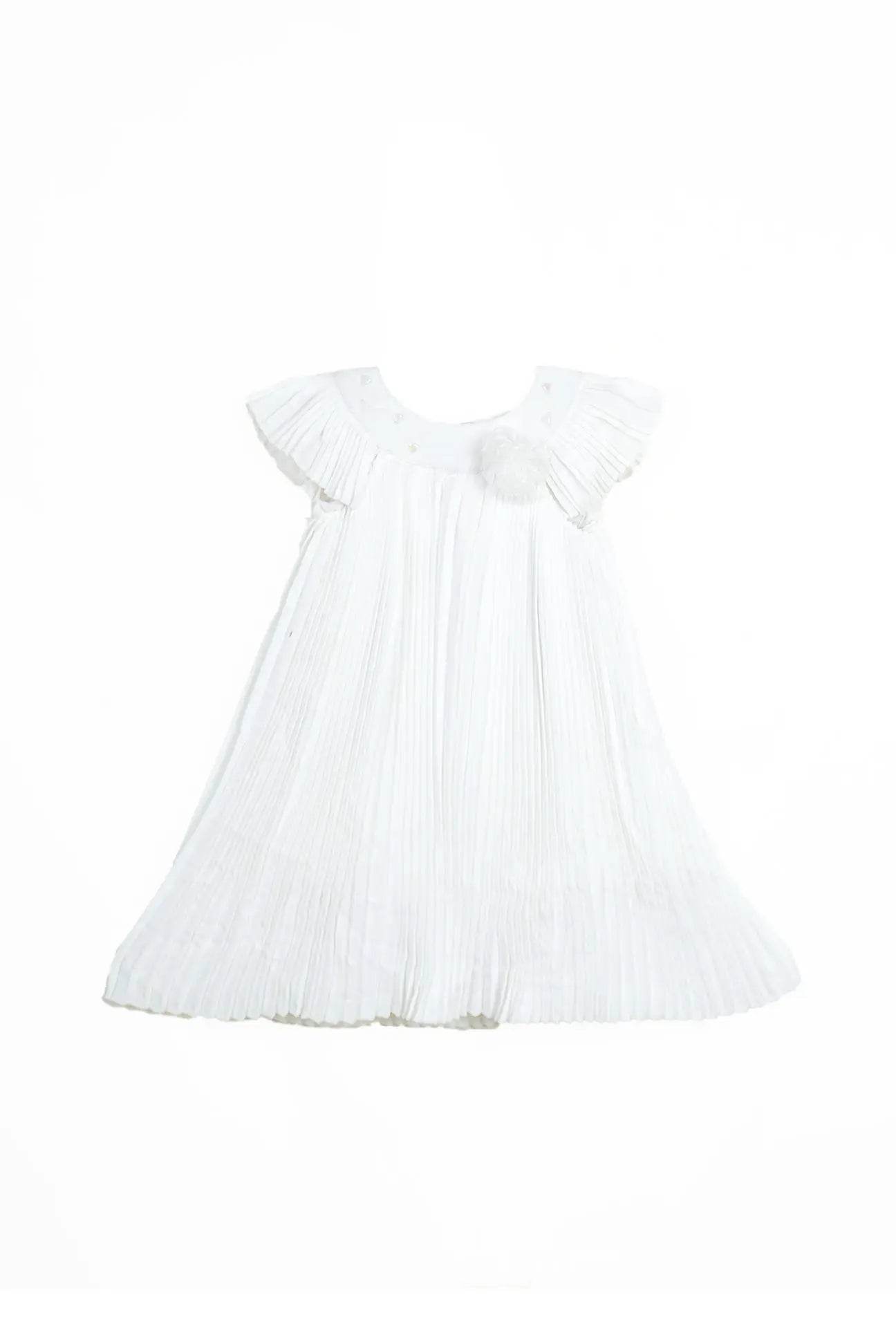 Newborn Bow Frock - White - Cute Kids