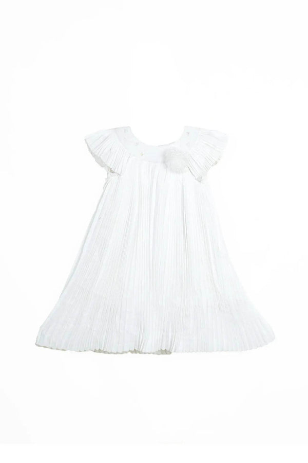 Newborn Bow Frock - White - Cute Kids
