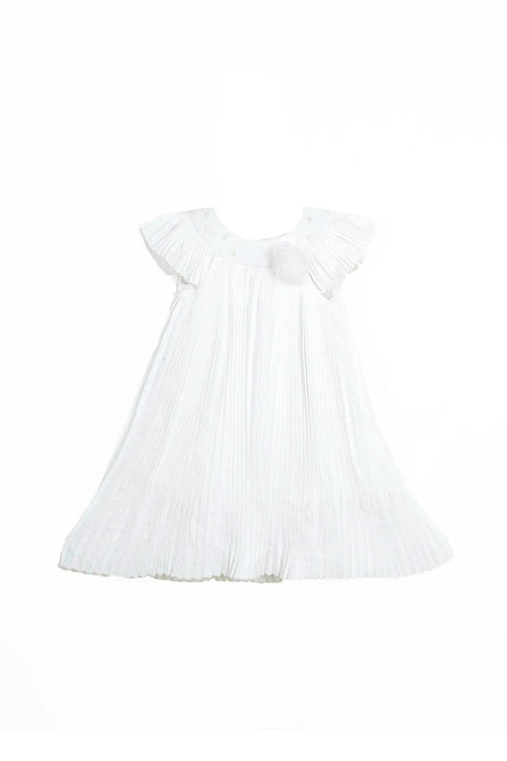 Newborn Bow Frock - White - Cute Kids