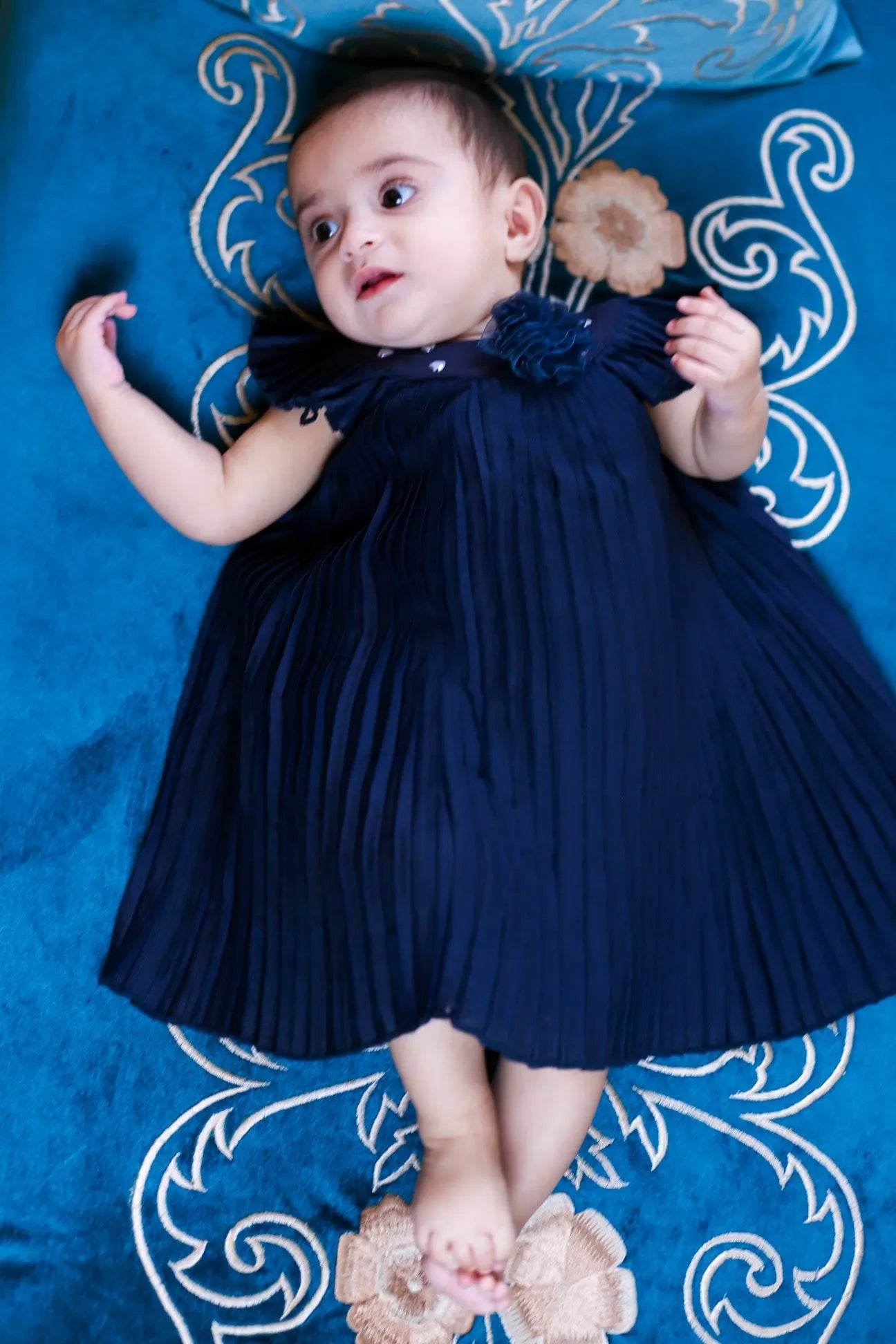 Newborn Bow Frock - Blue - Cute Kids