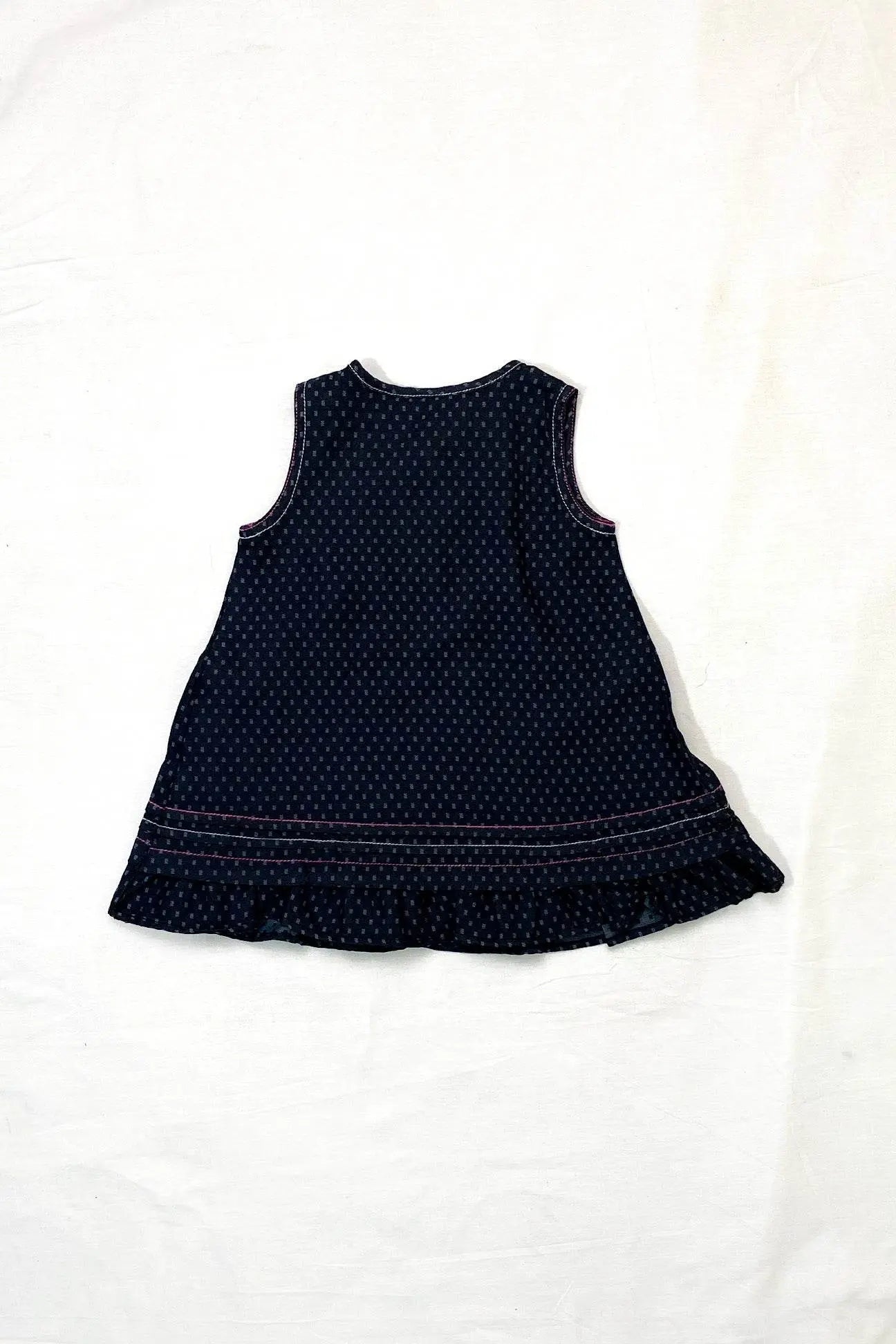 Girls Embroided Dobby Frock - Black - Cute Kids