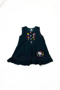 Girls Embroided Dobby Frock - Green - Cute Kids