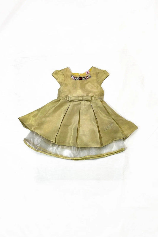 Girls Fancy Frock - Light Almond - Cute Kids