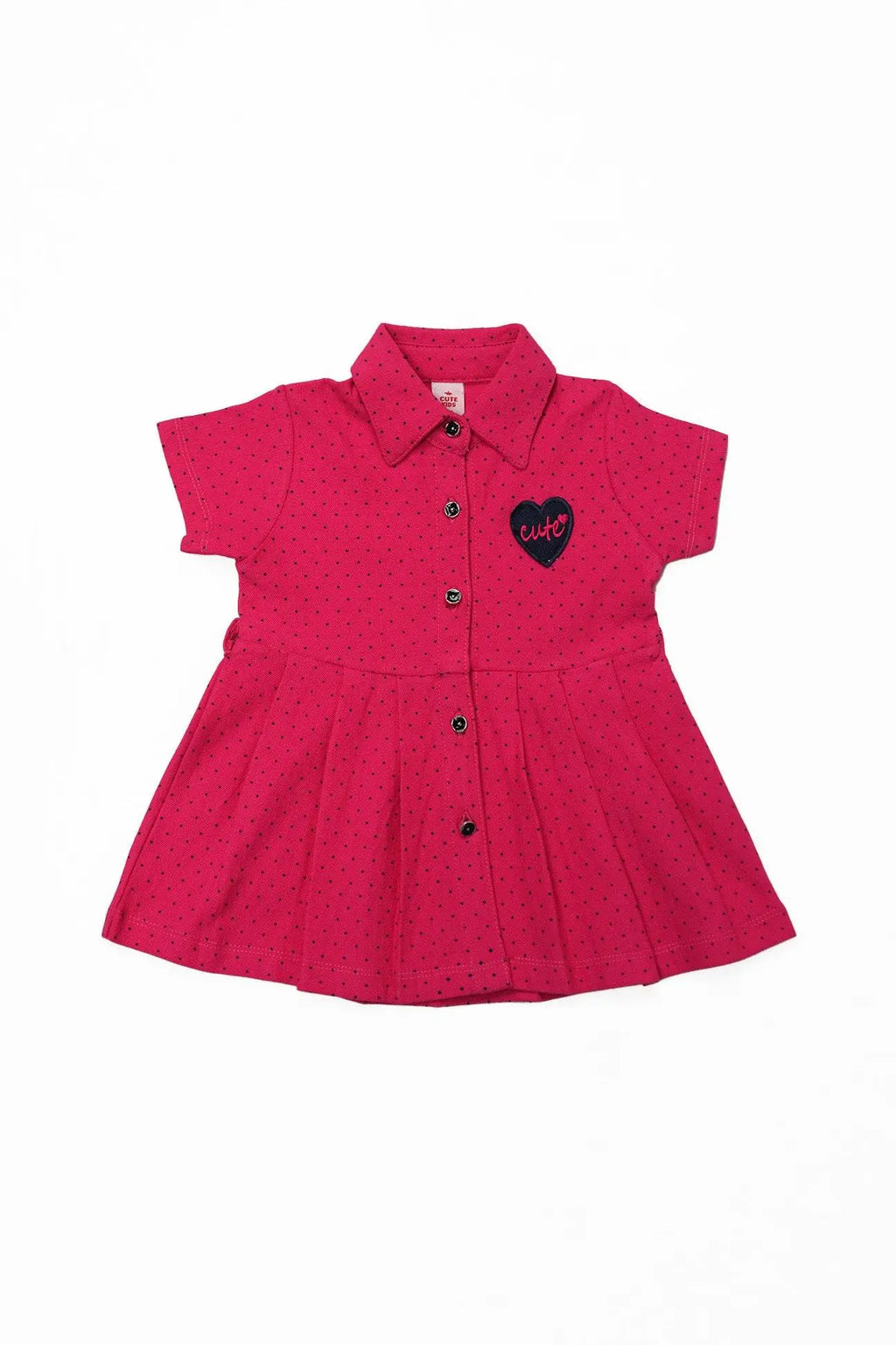 Newborn Polka Dots Frock - Pink - Cute Kids
