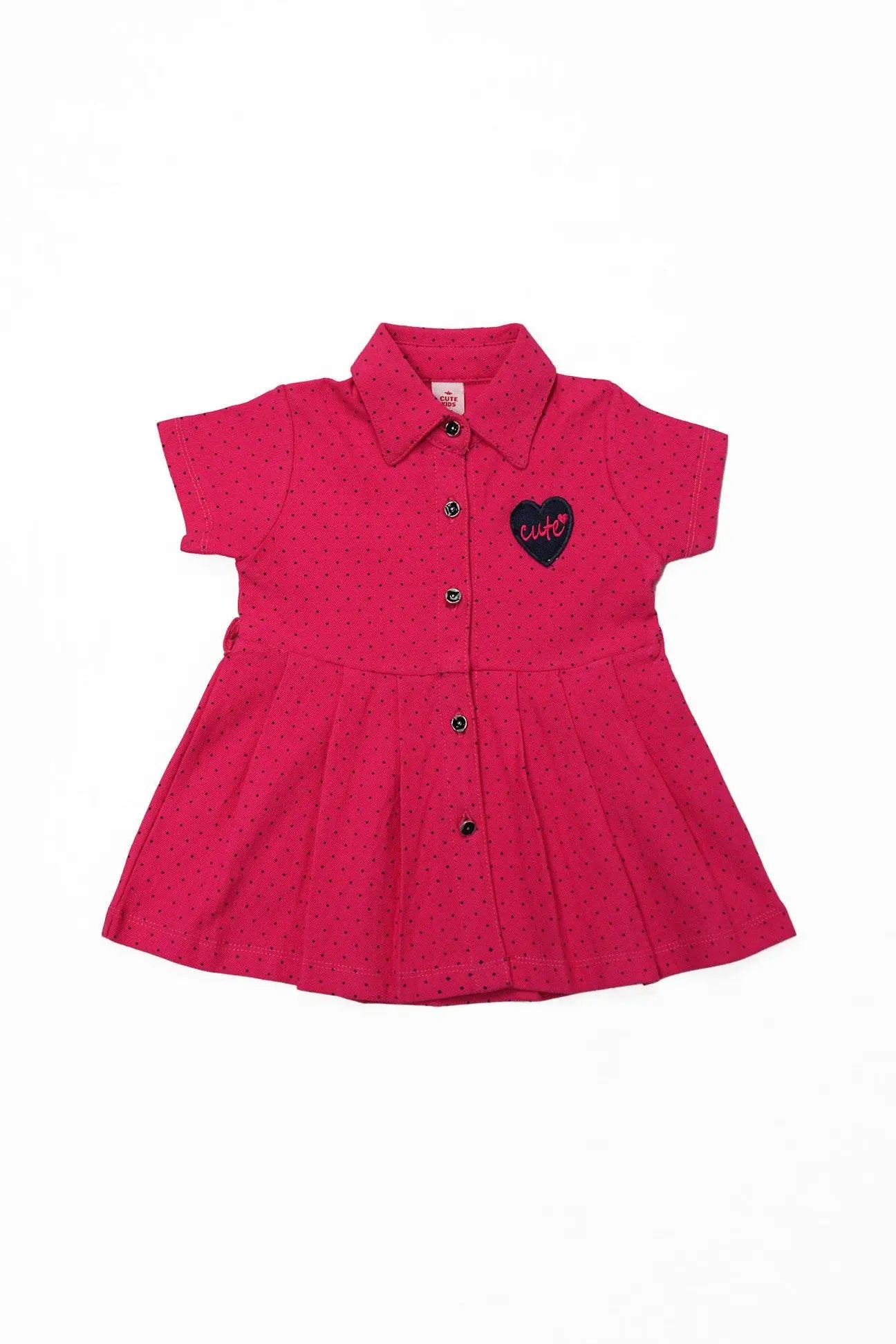 Newborn Polka Dots Frock - Pink - Cute Kids