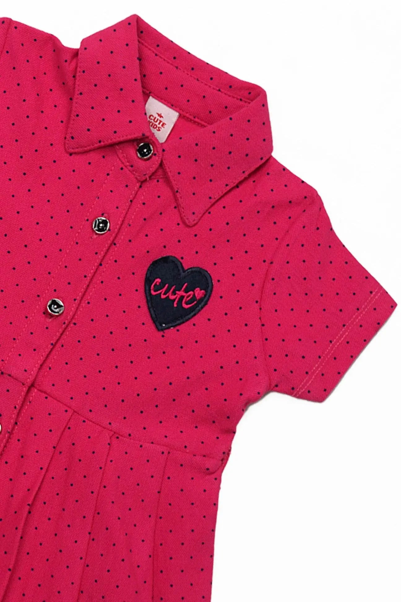 Newborn Polka Dots Frock - Pink - Cute Kids