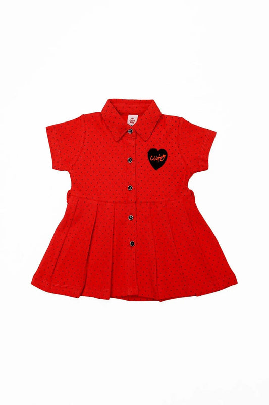 Newborn Polka Dots Frock - Orange - Cute Kids