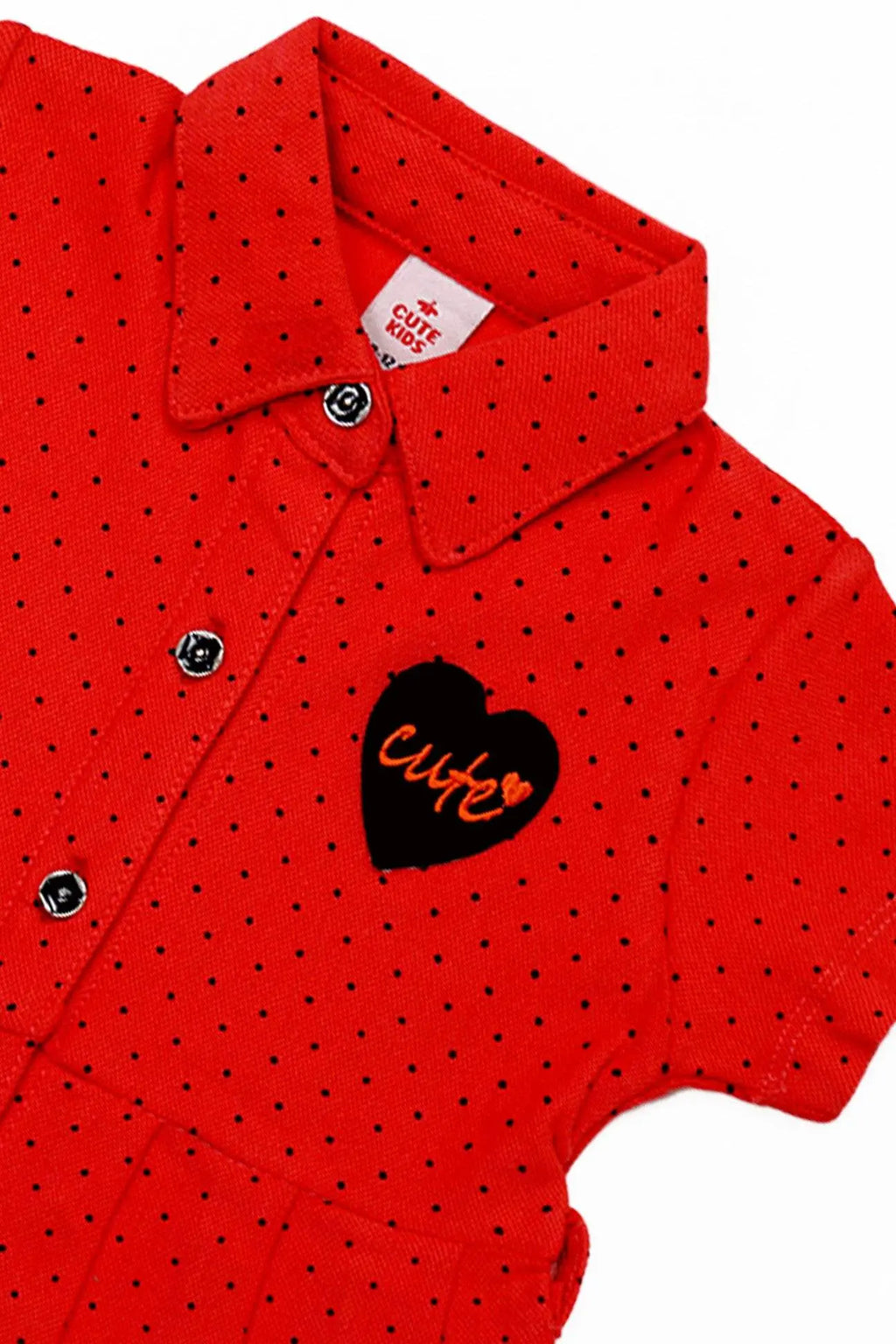 Newborn Polka Dots Frock - Orange - Cute Kids