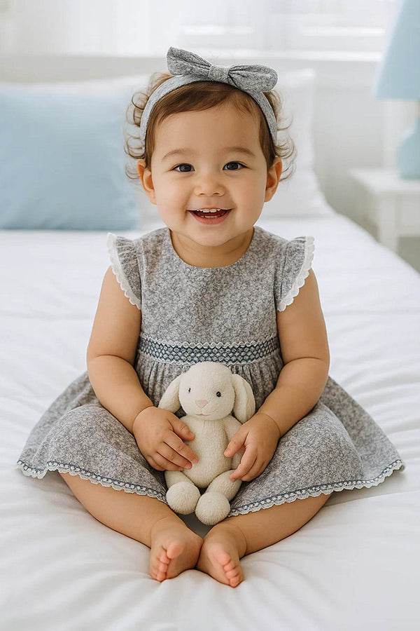 Newborn Frock With Hair Band - Cute Kids