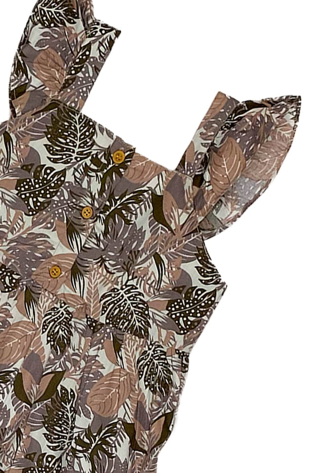 Girls Printed Frock-Brown Green - Cute Kids