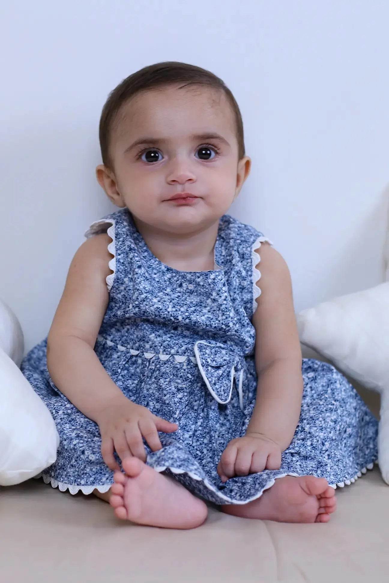 Newborn Bow Frock - Blue - Cute Kids