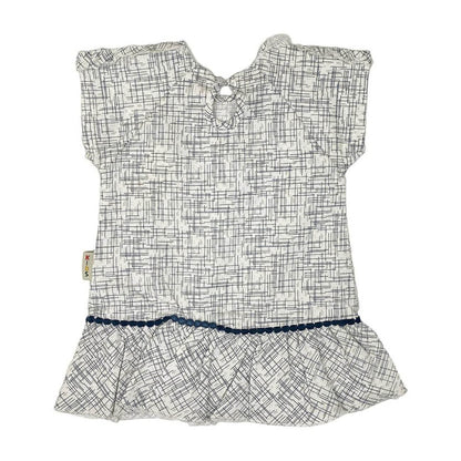 Girls Printed Cotton Frock – Off White