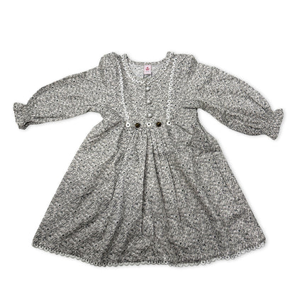 Girls Printed Frock - Skin