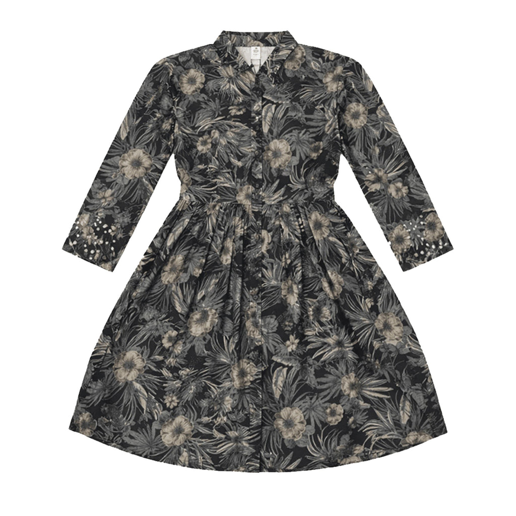 Girls Frock Pearls In Black Color