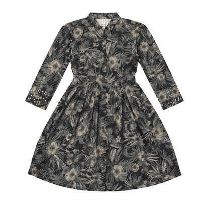 Girls Frock Pearls In Black Color