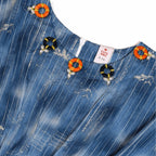 Girls Printed Western Frock - Blue