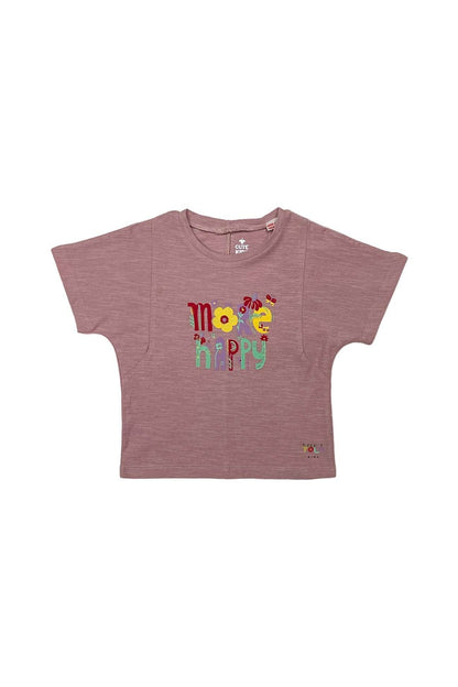Girl T-Shirt More Happy - Copper Rose - Cute Kids