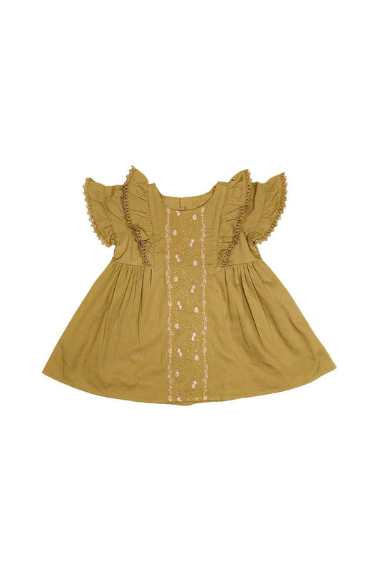 Girls Embroidered Frock - Skin - Cute Kids
