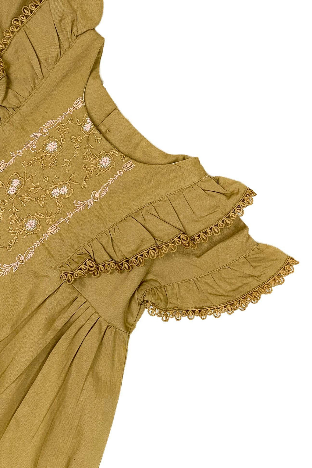 Girls Embroidered Frock - Skin - Cute Kids