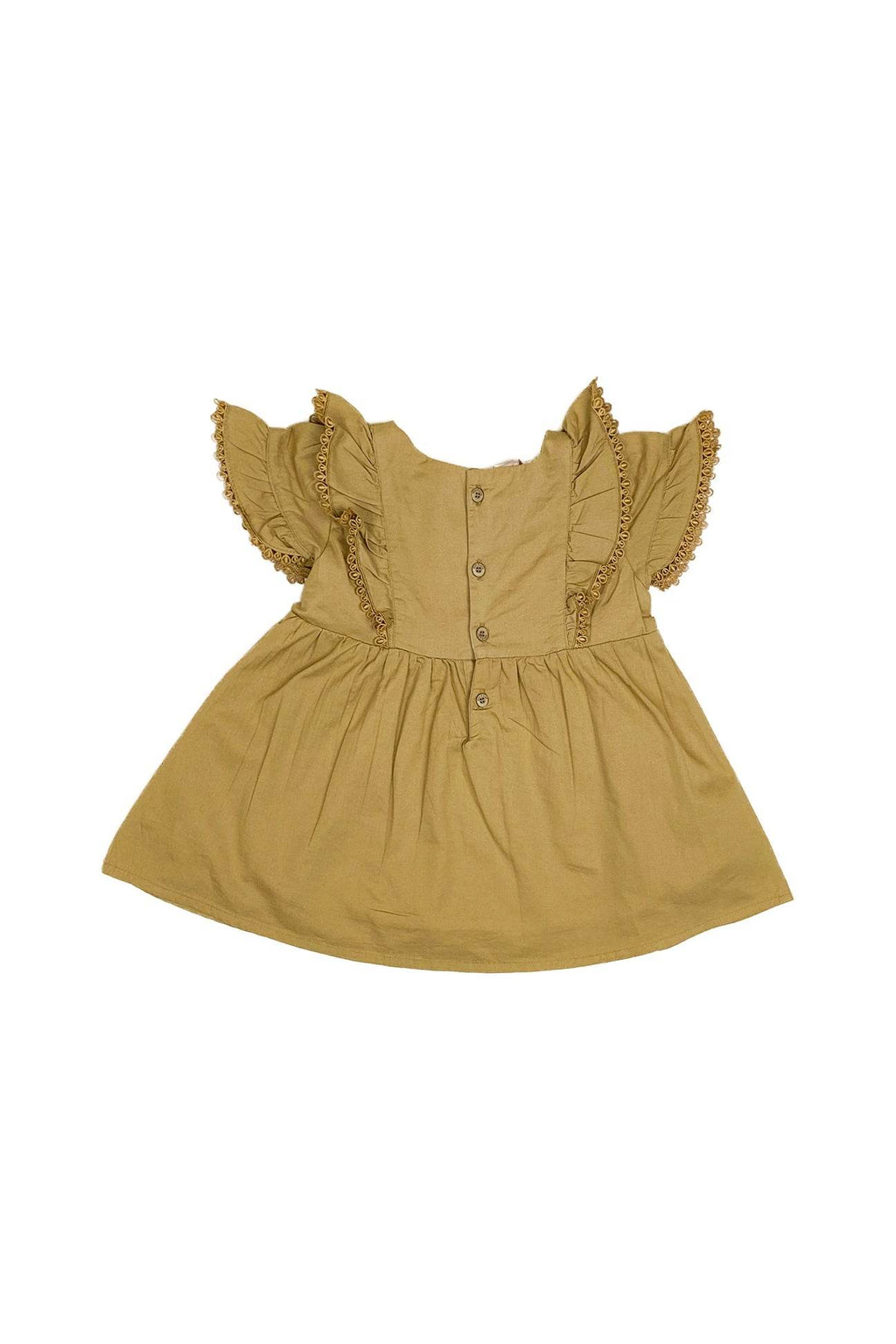 Girls Embroidered Frock - Skin - Cute Kids
